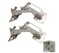 175° Soft Close Cabinet Hinges - 1 Pair Full Overlay Concealed Hinges for Frameless Kitchen Cupboards - Blind Corner Door Hinge Set for Replacement or DIY Fitting