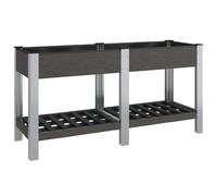 (175 x 50 x 75 cm) vidaXL Garden Raised Bed with Shelf WPC Grey Plant Flower Box Multi Sizes