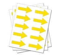 175 Yellow Arrows - Removable Self Adhesive Waterproof Durable Vinyl Stickers - Digitally Cut to The Sticker Shape - Size 20mm x 10mm