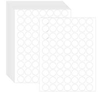 1750 Blank Round Labels, Removable No Residue Water/Oil/Tear Resistant, 1” Blank Stickers for Organization Projects, Storage Containers (8.5” x 11”, White)