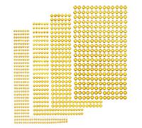 1752pcs Gold Gems Stickers - 4 Sheets Self Adhesive Rhinestone Stickers - Acrylic Crystal Jewel Gold Face Gems Sticker for Makeup - Stick On Gems for Crafting DIY Nail Art Clothes Decor