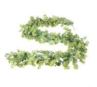 175cm Simulated Eucalyptus Vine with Flexible Rattan Backbone for DIY Wreaths Ceremony Balcony Railings and Living Room Accent Walls (A)