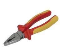 175mm Combination Pliers - Serrated Jaws - Hardened Cutting Edges - VDE Approved
