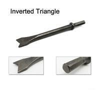 175mm Steel Hex Shank Heavy Duty Air Hammer Chisel Set with Flat, Pointed, Notch and Inverted Triangle Bits for Bolt Removal, Tile Breaking and Metalworking Applications(Inverted Triangle)