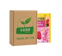175x Cranberry & Raspberry Tea Bags - Strong, Bold & Malty Flavor | Individually Wrapped Tea Sachets Envelopes | Refreshing Premium Tea | Compatible with Twinings By Luxe Bitez