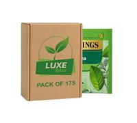175x Pure Green Tea Bags - Strong, Bold & Malty Flavor | Individually Wrapped Tea Sachets Envelopes | Refreshing Premium Tea | Compatible with Twinings By Luxe Bitez