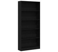 vidaXL Bookcase Black Oak 80x24x176 cm Engineered Wood