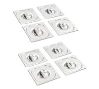vidaXL - 8 Pan Lids - Stainless Steel - GN 1/6-176x162 mm - Cooking Tray Guard Cover for Restaurants, Hotels, Parties, and Home