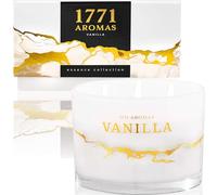 1771 Aromas Vanilla Soy Candles | Large 3 Wick Jar Candle | Up to 50 Hours Burning Time | 100% Natural Soy Wax | Relaxing Aromatherapy Aesthetic Candle | Housewarming Gift for Men and Women