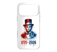 1776 2026 Abraham Lincoln Patriotic USA Flag Case for iPhone 17 Pro Max