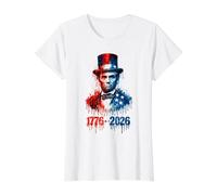 1776 2026 Abraham Lincoln Patriotic USA Flag Value Graphic T-Shirt