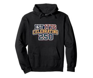 1776 2026 Celebrating 250 Vintage Patriotic Pullover Hoodie