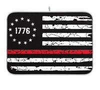 1776 Distressed American Flag USA Black Reusable Dish mat 18x24 Rectangle Large countertop Dish mat Decorative Home Decor Essentials