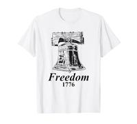 1776 Liberty Bell Freedom Value Graphic T-Shirt, Men, White, L