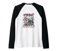 1776 Made America Eagle Backprint Raglan Baseball Tee