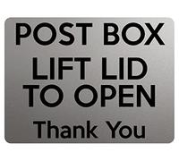 1776 POST BOX LIFT LID TO OPEN Thank You Door Metal Aluminium Plaque Sign - Silver Satin Matt (85x54mm Credit Card Size, Silver Satin Matt)