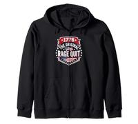 1776 The Original Rage Quit Funny Gamer 4th Of July Zip Hoodie