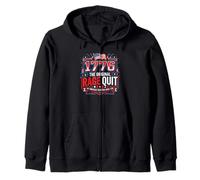 1776 The Original Rage Quit Funny Gamer 4th Of July Zip Hoodie