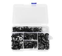 177Pcs Motorcycle Fairing Bolt Kit, M5 M6 Motorcycle Windscreen Screws Fasteners Fairing Bolts Nut Clips Kit for Most Motorcycle(Black)