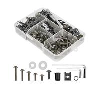 177pcs Motorcycle Fairing Bolt Kit, M5 M6 Motorcycle Windscreen Screws Set, Stainless Steel Fasteners Fairing Bolts Nut Clips Kit Universal for DIY Bicycle Motorcycle