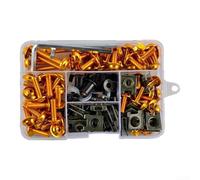 177Pcs Motorcycle Fairing Bolt Kit, Motorcycle Screws Color Screw Set Windshield Bolts Moto-Accessory For Sport Bikes(Orange)