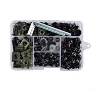 177Pcs Motorcycle Fairing Bolt Kit, Motorcycle Screws Color Screw Set Windshield Bolts Moto-Accessory For Sport Bikes(Black)