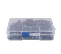 177pcs Motorcycle Fairing Bolt Kit, Universal M5 M6 Aluminum Screws with Washers and Pillars, Blue Gold Green Red Silver Colors for (Blue)