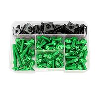 177pcs Motorcycle Screws Fairing Bolt Kit, Motorcycle Frame Bolt Universal M5 M6 for Sportbikes(Green)