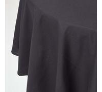 Plain Cotton Round Tablecloth, 178 cm Homescapes Black One Size