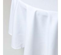 Plain Cotton Round Tablecloth, 178 cm Homescapes White One Size