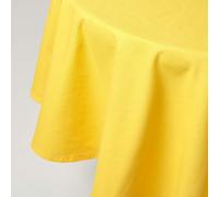 (178 cm Round, Yellow) Plain Cotton Tablecloth