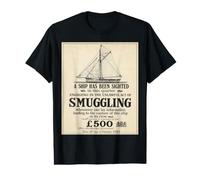 1782 British Smuggling Reward Sailing Ship Poster Value Graphic T-Shirt