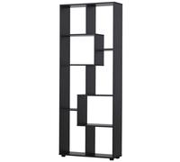 178cm 8-Shelf Bookcase Melamine Black Foot Pads | Multipurpose 8-Grid