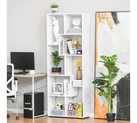 Tall Bookcase with 8 Grids White