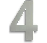 178mm Front Door Numerals '4' 135mm Fixing Centres Satin Stainless Steel