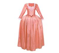 1791's lady Women's Elizabethan Dress Marie Antoinette Musical Hamilton Costume Vintage Dress Pink-M