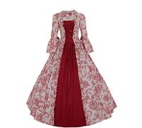 1791's lady Women's Victorian Rococo Dress Inspration Maiden Costume Red XS