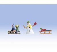 17921 Noch 0 Characters 'Children In The Snow' With Snowman Scale 1:43