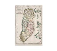1795 Irish Historical Map Poster Bedroom Canvas Decor Print Wall Art Office Room Aesthetic Decor Gift Unframe 20x30inch(50x75cm)