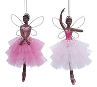 17cm Black Skinned in Pink Tree Ornament | Single | Gisela Graham | Christmas Decoration