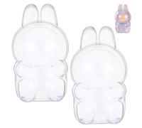 17cm Blind Box Doll Protective Cover Protective Case,Sitting Acrylic Transparent Figure Display Box,Plush Mini Dust Proof and Anti Collision Case Protector, PVC Bag Hanging Doll Keychain(2PCS)