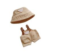 17cm Clothes Set for Doll(NO Doll), Hat & Overalls Set for 17cm Accessories Suit, Cute Clothes for Dress up Unique Style (Khaki)