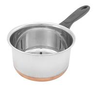 17cm Copper Base Milk Pan - Cool Touch Handle, Copper Bottom | Saucepan, Milkpan, Frying Pan, Kitchen, Cooking | Indian Deep Cookware | Durable & Long Lasting
