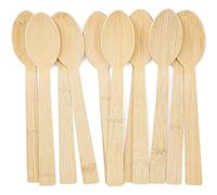 17cm Disposable Bamboo Cutlery Sets: Eco Friendly Biodegradable Compostable Kitchen Utensils Single Use Wooden Knives Forks & Spoons for Picnics, Festivals, Parties, BBQs, Camping (Spoon x100)
