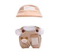 17cm Doll Charms Fashion Outfit Accessories Set Mini Doll Clothes Decorations Kit For Display And Soft Fabric Cute Party Style Ornaments (Doll Not Included) YhD627 (Khaki, 17cm)