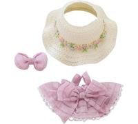 17cm Doll Clothes ,Clothes for Dolls Accessories ,6.7 Inches Kawaii Skirt Outfit Set 2 Pieces Stylish Dress Up Flower Doll Clothing Set (B2 Bowknot Skirt+hair Clip+hat Purple)