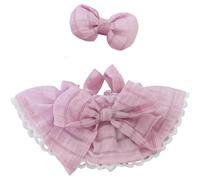 17cm Doll Clothes ,Clothes for Dolls Accessories ,6.7 Inches Kawaii Skirt Outfit Set 2 Pieces Stylish Dress Up Flower Doll Clothing Set (B2 Bowknot Skirt+hair Clip Purple)