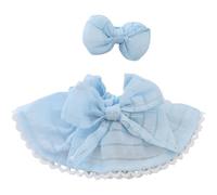 17cm Doll Clothes ,Clothes for Dolls Accessories ,6.7 Inches Kawaii Skirt Outfit Set 2 Pieces Stylish Dress Up Flower Doll Clothing Set (B1 Bowknot Skirt+hair Clip Blue)