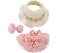 17cm Doll Clothes ,Clothes for Dolls Accessories ,6.7 Inches Kawaii Skirt Outfit Set 2 Pieces Stylish Dress Up Flower Doll Clothing Set (B5 Bowknot Skirt+hair Clip+hat Pink)