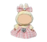 17cm Doll Clothes - Luxury Chic Style Set for 5.91-6.7“ (15-17cm) Dolls, Cute Premium Fashion Doll Outfit with Accessories -Light Pink Plaid Tweed Dress +Plaid Bow